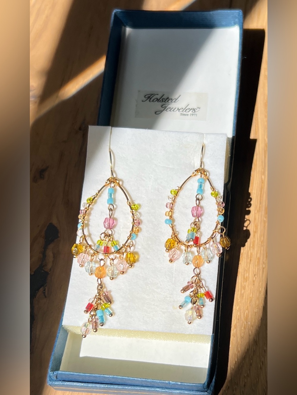 Multicolor Holsted Jewelers Crystal Teardrop Dangle Earrings
